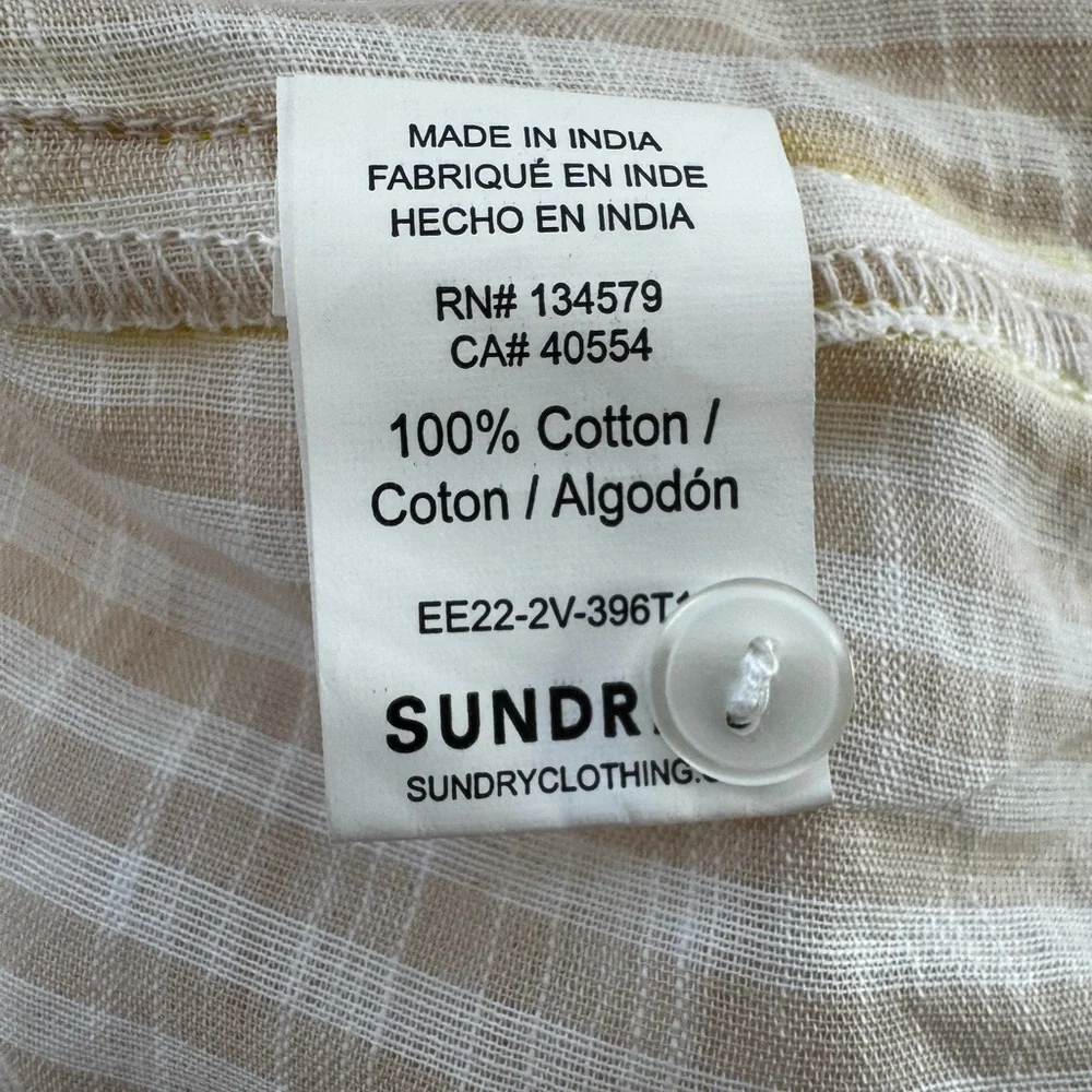 Evereve Cream and Tan Striped Blouse - Picture 7 of 8